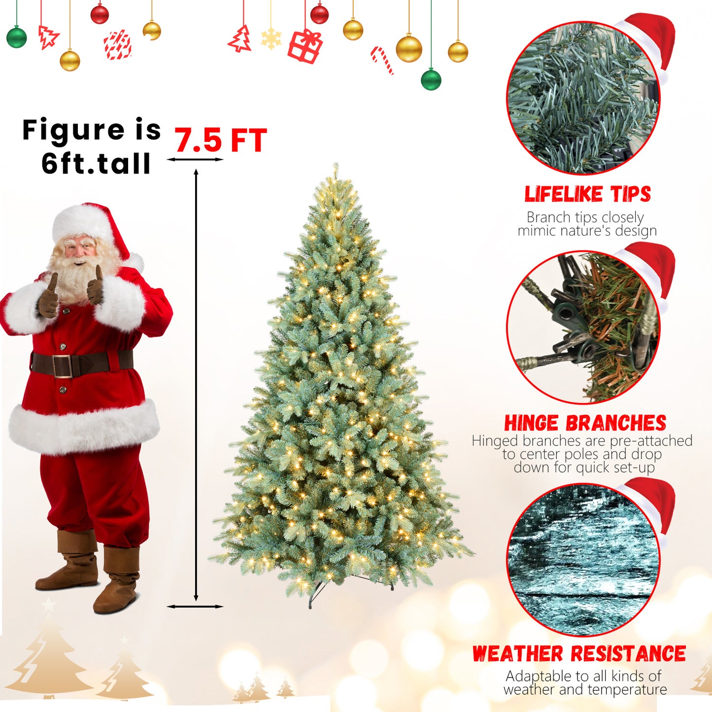 US Local PE, PVC Christmas Tree, Christmas Decorations, With Lights