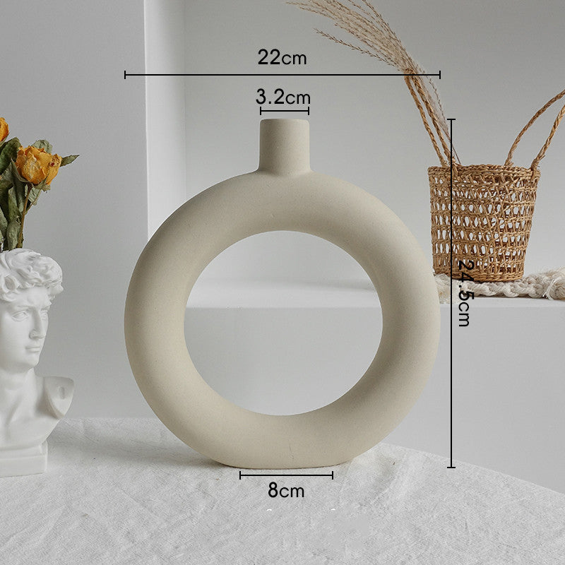 USA Local Simplicity Ceramic Vase Dry Flower Arrangement Home Decoration Ornament Living Room Display Art Vases