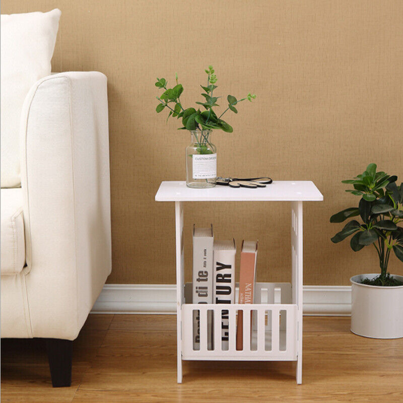 UK Local White Bedside Table Cabinet Nightstand Small Side End Table Storage Organizer U