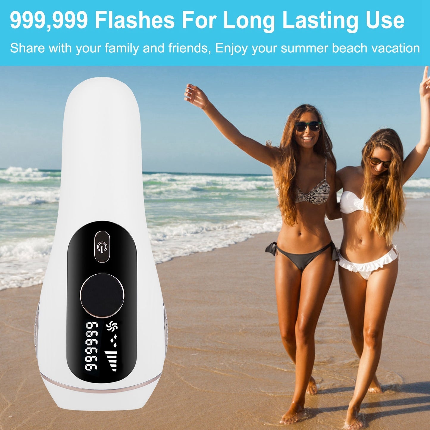 US Local 1Pc Laser Hair Removal For Woman Man Ice Cooling Permanent IPL Hair Remover With Painless 999999 Flashes Home Use Lasting Hair Reduction For Armpits Legs Arms Bikini Line