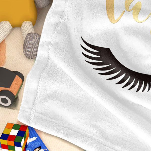 US Local Flannel Fuzzy Blanket Long Eyelashes 150X200cm