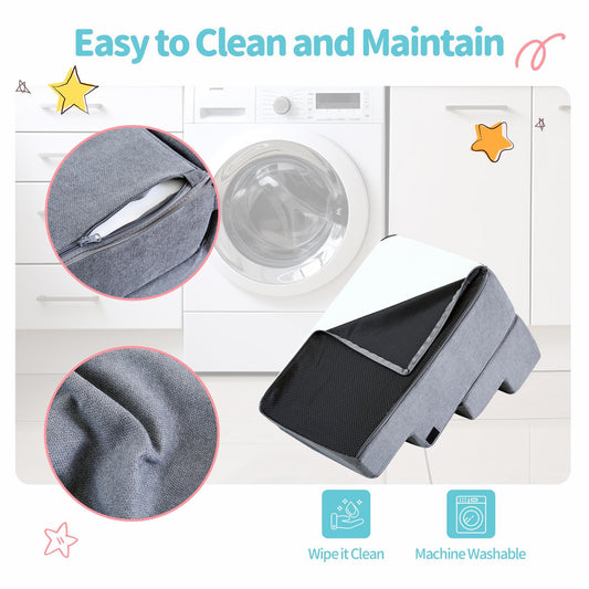 US Local Four-step Dog Bed Indoor Non-slip Balance Pet Ramp Gray