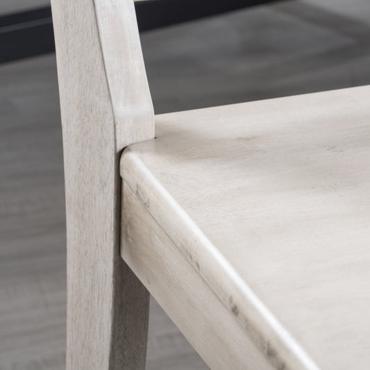 US Local Acacia Wood Dining Chairs, Light Grey Wash, 21D X 17.75W X 35.5H Inch Set Of 2