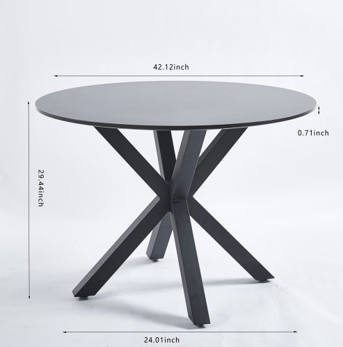 US Local Fiberboard Black Dining Table