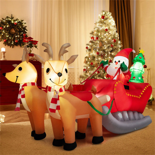 US Local 7.2 Feet Christmas Decoration Christmas Inflatable Santa Rides Sled, No Shipping On Weekends.