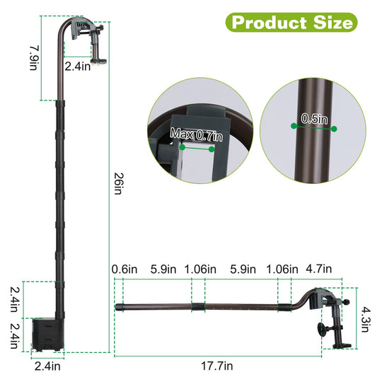 US Local 1Pc 3-Stage External Canister Filter For Aquarium Fish Tank With 600L-H Flow Rate 35.4in Max Height 6W Easy Installation Silent