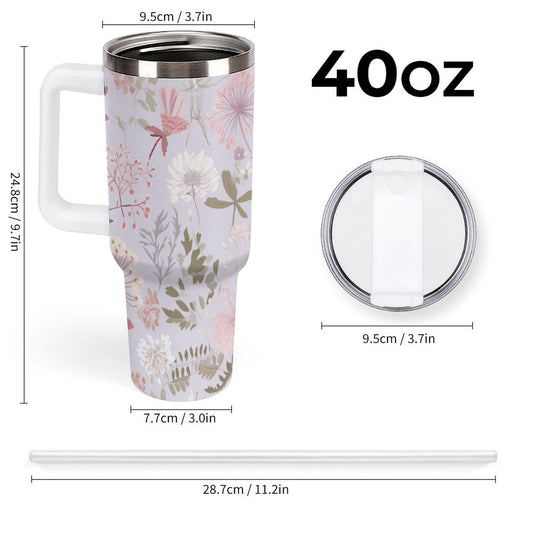 PHDT00436 POD US Local Tumbler 40 oz Large Capacity Car Cup Pure, Flowers