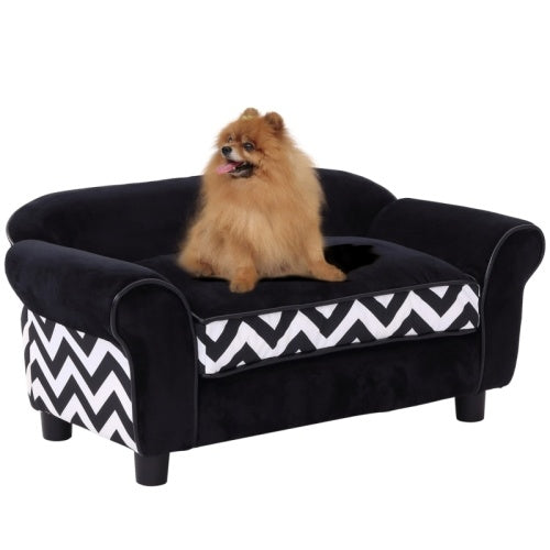 UK Local PawHut Dog Sofa Bed For XS-Sized Dogs, Cat Sofa With Soft Cushion, Pet Chair Lounge With Washable Cover, Removable Legs, Wooden Frame