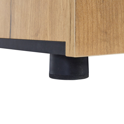 UK Local Modern Sideboard, Side Cabinet, Buffet Cabinet, Sideboard With 3 Drawers, Accent Console Table Storage Cabinet With Glass For Living Room, 140x40x80CM