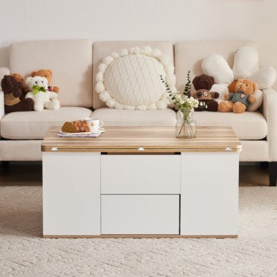 UK Local Grey Coffee Table With Storage, Lift Up Coffee Table For Living Room, Coffee Table With 2 Drawers Lift-Top Sofa End Tea Tables For Living Room Furniture