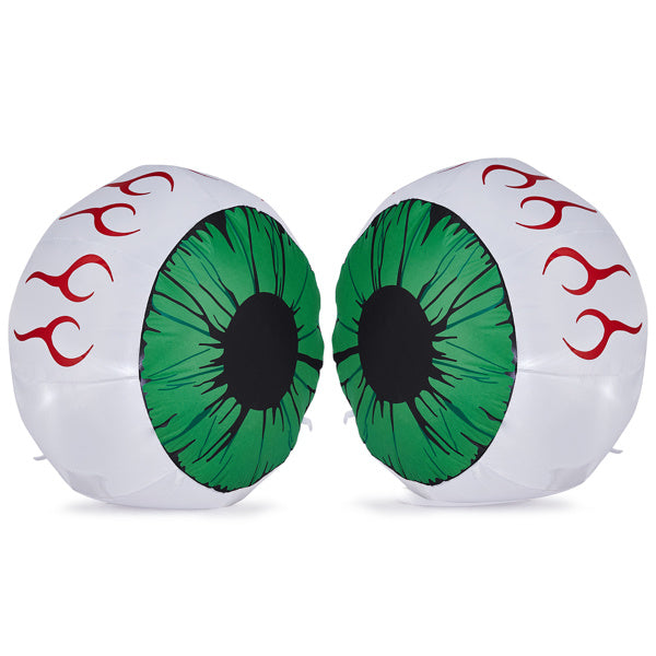 2PCS 3ft Green Eyed Ball ,2 White LED Lights Halloween Inflatable Decoration 12V