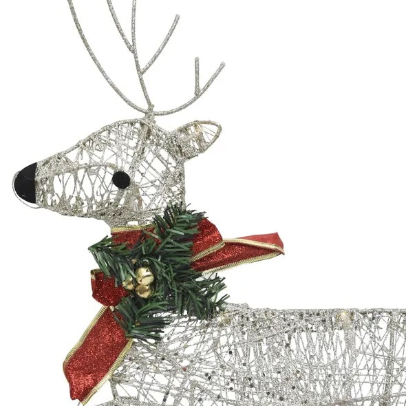 US Local Reindeer & Sleigh Christmas Decoration 60 LEDs Outdoor Gold