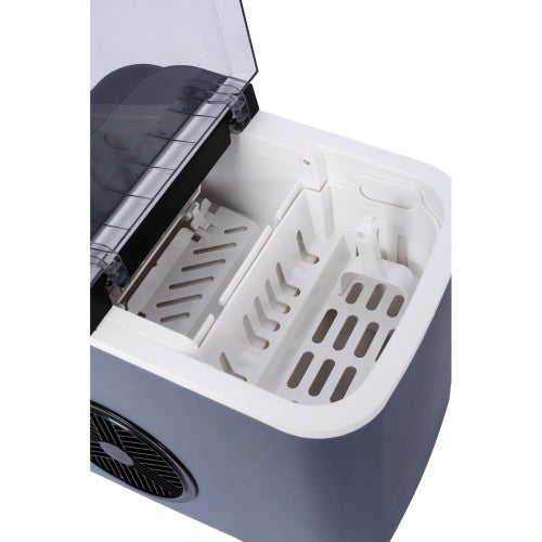 US Local Ice Maker Countertop, Portable Ice Machine, Self-Cleaning Ice Makers With Basket And Scoop, 9 Cubes In 6 Mins, 26 Lbs Per Day, Ideal For Home, Kitchen,ETL And FDA Certificate.
