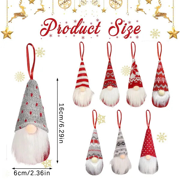 US Local 8 Packs Christmas Gnomes Ornaments Handmade Swedish Gnome Plush Xmas Tree Hanging Decorations Cute Scandinavian Santa Elf For Holiday New Year Home Decor