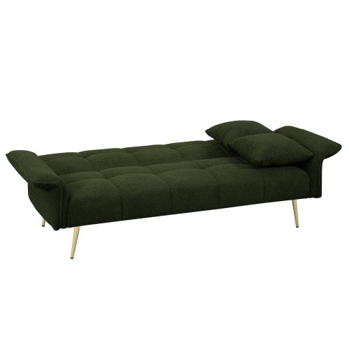 US Local 70.1 Inches Futon Sofa Bed, Convertible Double Sofa Bed With Folding Armrests For Living Rooms And Small Spaces