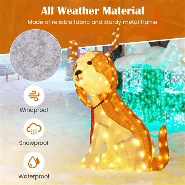 US Local Christmas Dog Decorations With LED Lights, Christmas Decorations