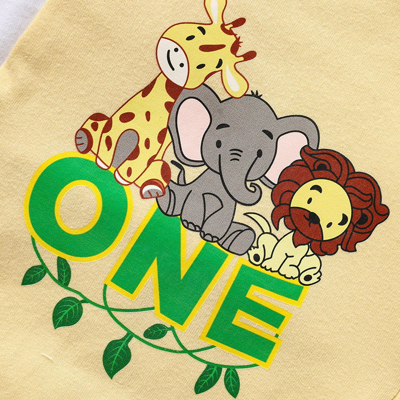 US Local Infant Baby Boy Gentleman Outfit Summer Short Sleeve Crew Neck T Shirt First Birthday Suspender Romper Jumpsuit Set