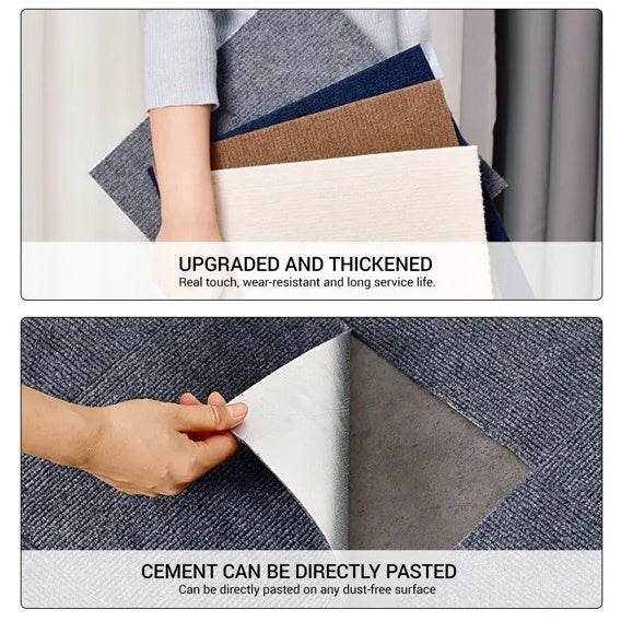 US Local Self Adhesive 12 Carpet Tiles Peel And Stick Floor Plank Mat Non-Slip