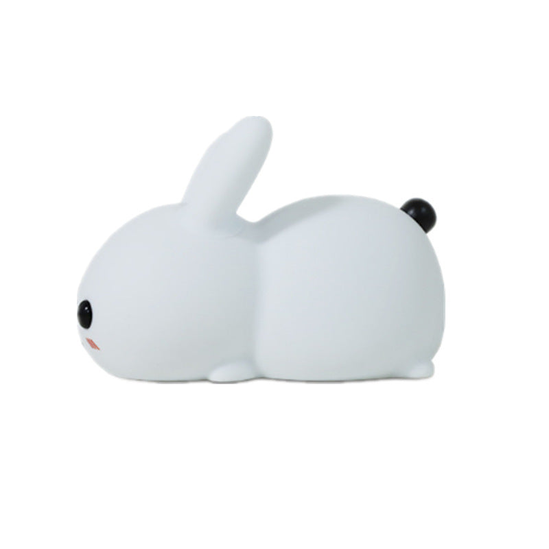 USA Local Colorful Rabbit Silicone Night Light Led Cute Charging Jade Rabbit Shooting Light