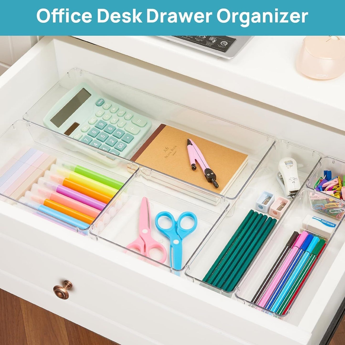 UK Local 25Pcs Draw Organiser Plastic Box Desk Drawer Fridge Trays Makeup Storage Divider