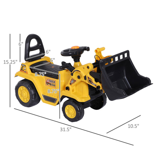 US Local 1 Ride On Toy Bulldozer Digger Tractor Pulling Cart Pretend Play Construction Truck