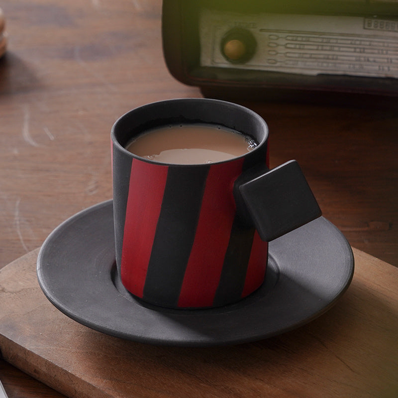Hand Frosted Coffee Cup And Saucer Set