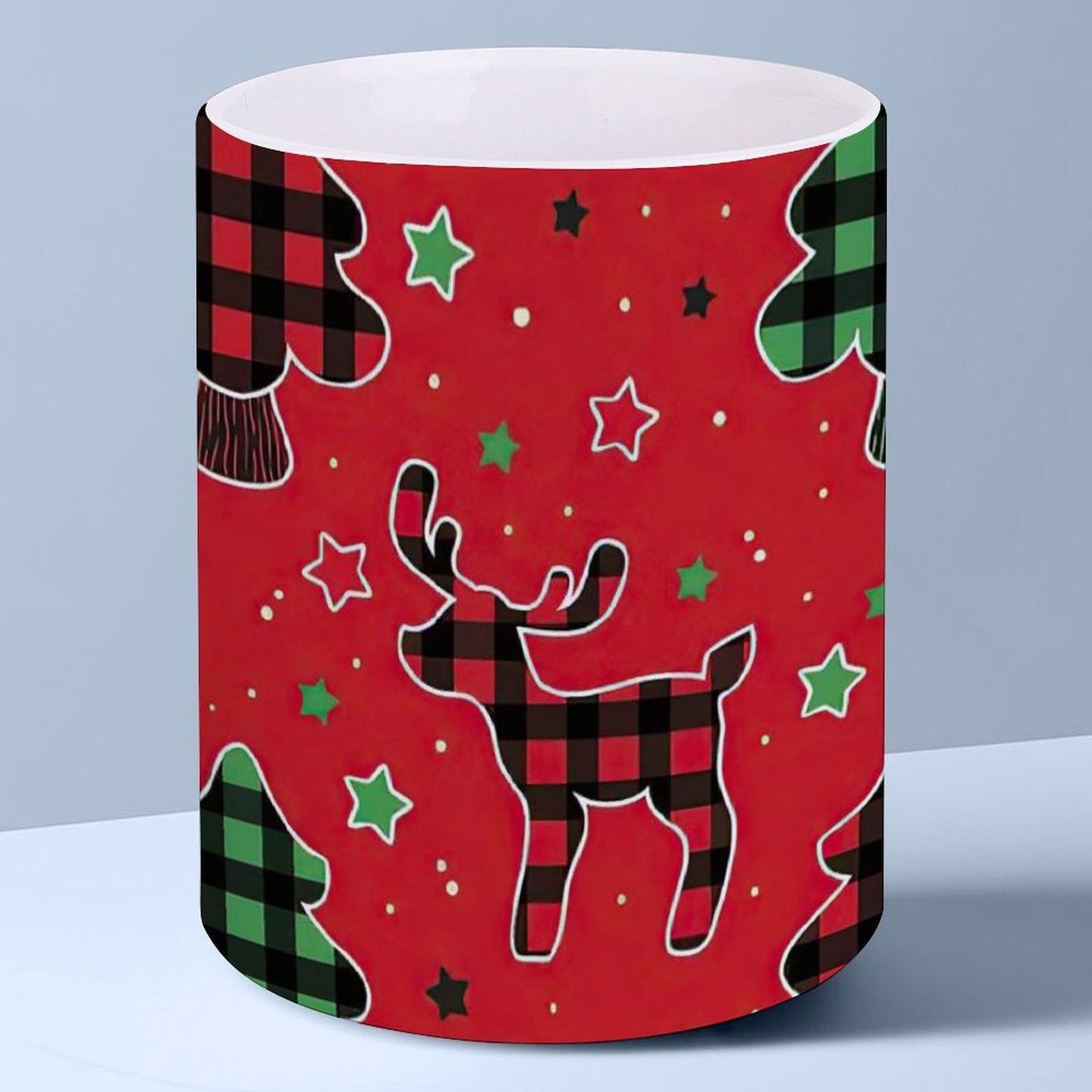 POD US Local White mug with full print, Christmas Elk 0090
