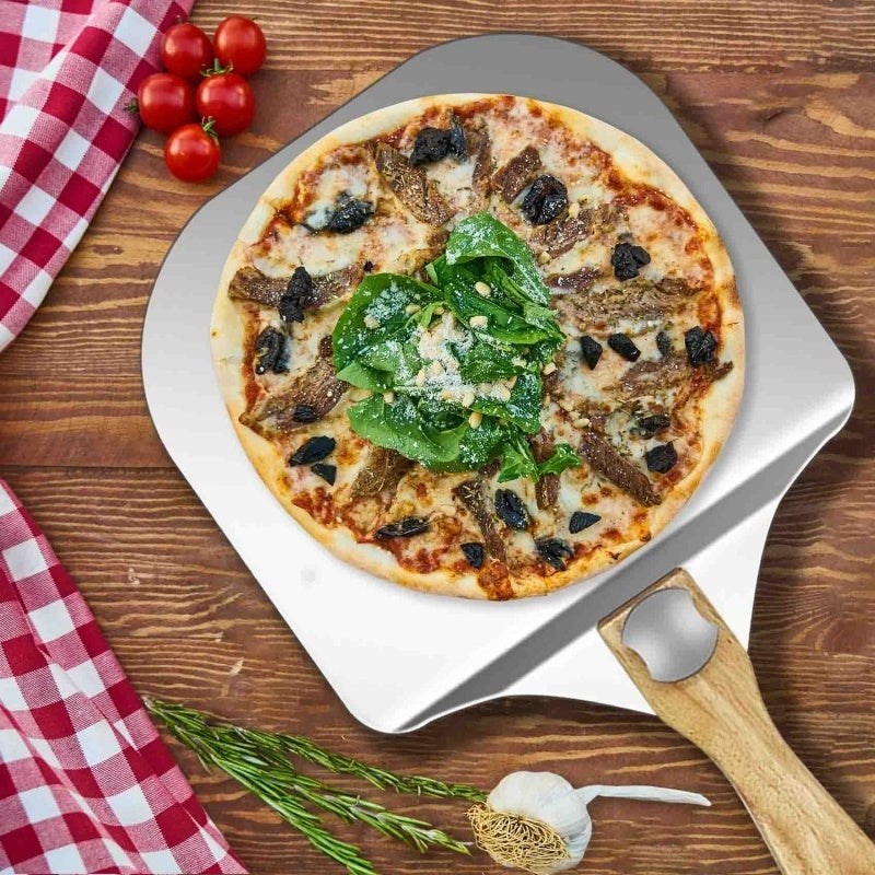 UK Local 12 Inch Pizza Peel Oven Aluminium Foldable Wood Handle And Pizza Paddle