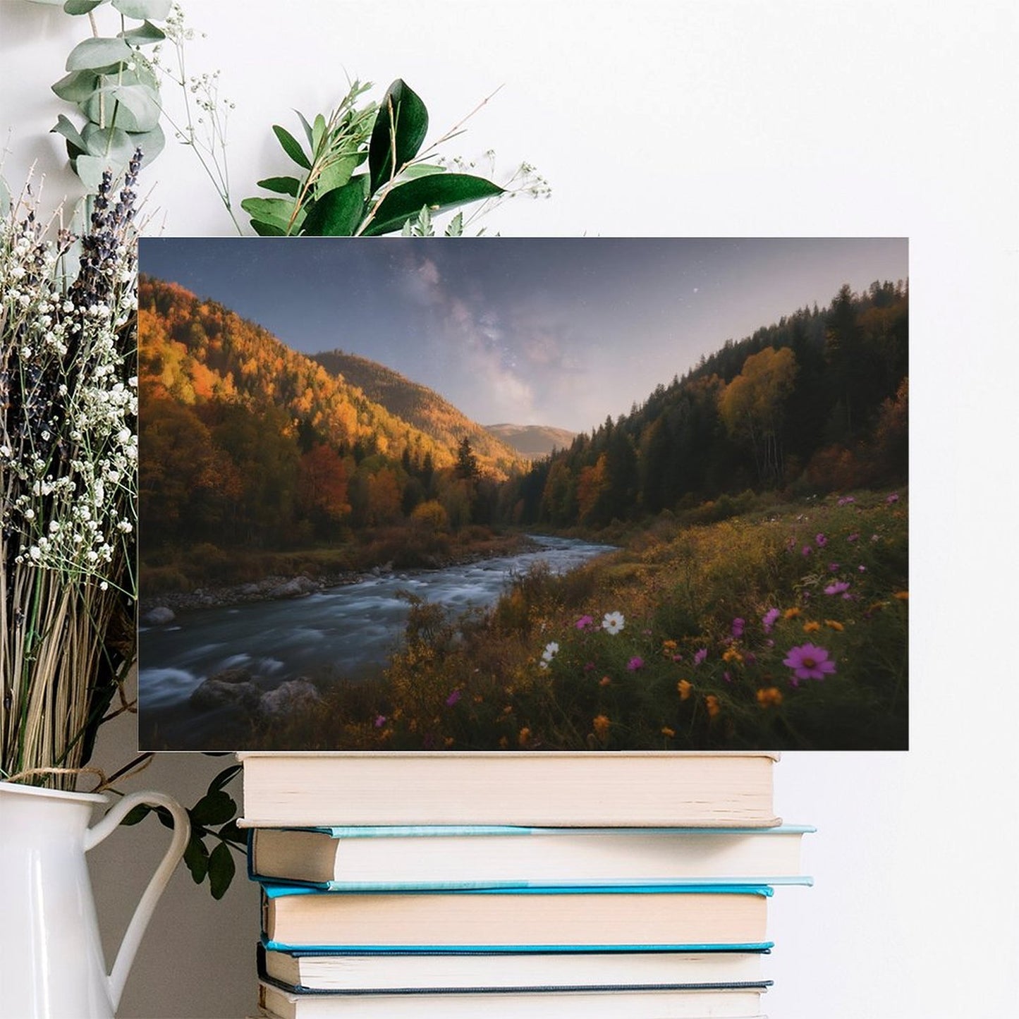 Decorative Interior Frame Painting Mountain-river-starry-autumn-2