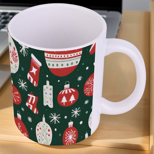 POD US Local White mug with full print, Christmas Lights 0091