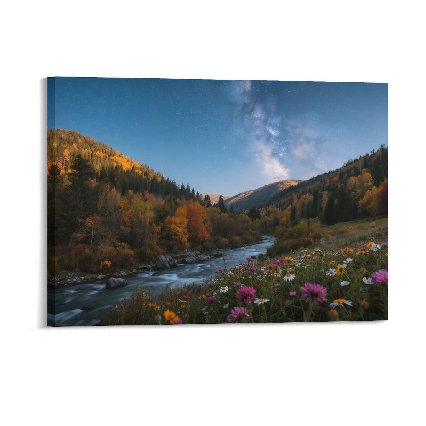 Decorative Interior Frame Painting Mountain-river-starry-autumn-5