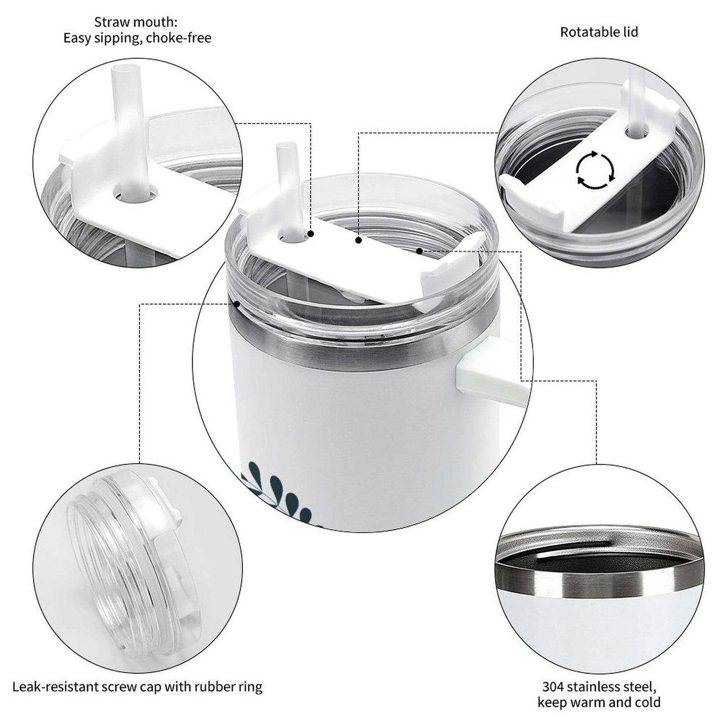 PHDT00077 POD US Local Tumbler 40 oz Large Capacity Car Cup Christmas Pendant, Red