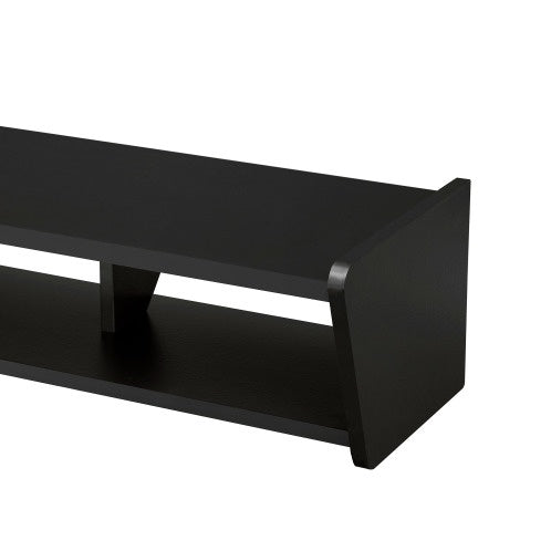 US Local Modern Wall-Mounted Floating TV Stand Solid Black