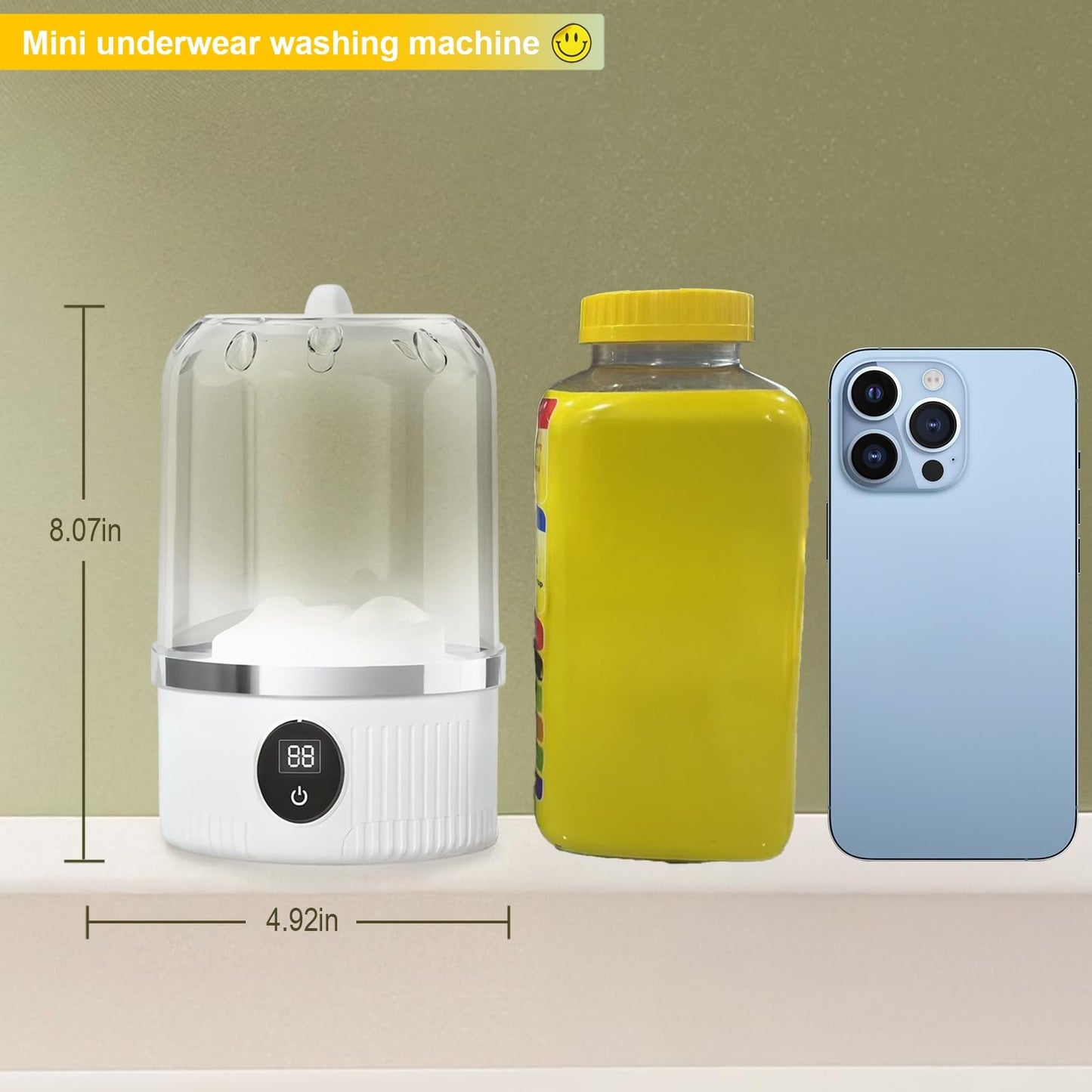 Underwear Washer, Portable Mini Washing Machine, Upgraded Mini Washings Machines, Rechargeable Cordless Washing-Machine, Laundry Cup For Bra, Underwear, Socks.