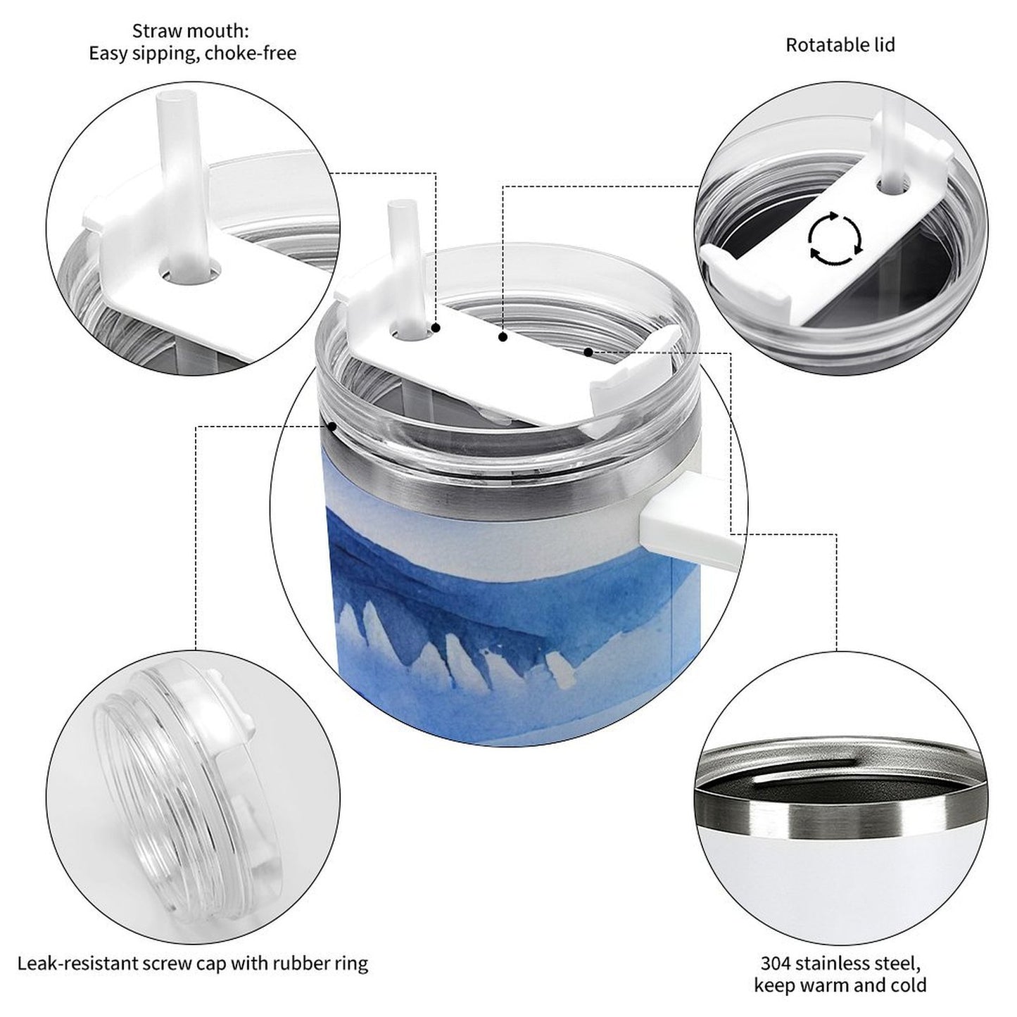 PHDT00214 POD US Local Tumbler 40oz Large Capacity Car Cup Mountains, Nature