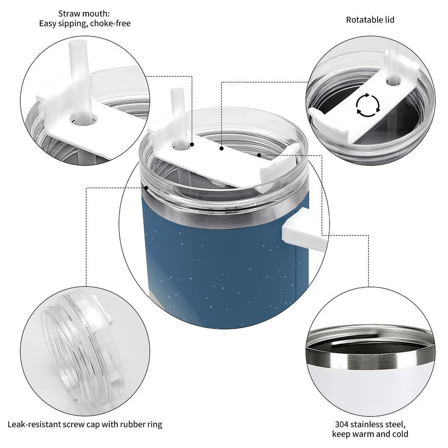 PHDT00173 POD US Local Tumbler 40 oz Large Capacity Car Cup Christmas