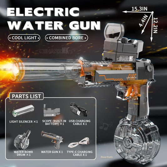 US Local Transparent Desert Eagle Electric Water Gun - The Perfect Gift For Summer Holidays, Safe And Fun To Play