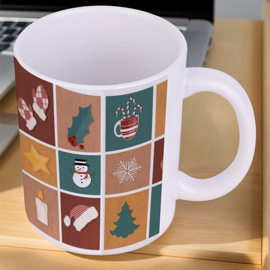 POD US Local White mug with full print, Christmas Retro 0046