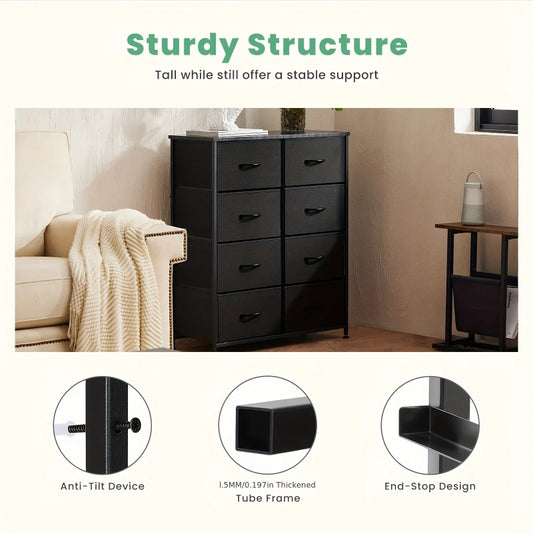 US Local Dresser For Bedroom With 8 Drawers Tall Dresser