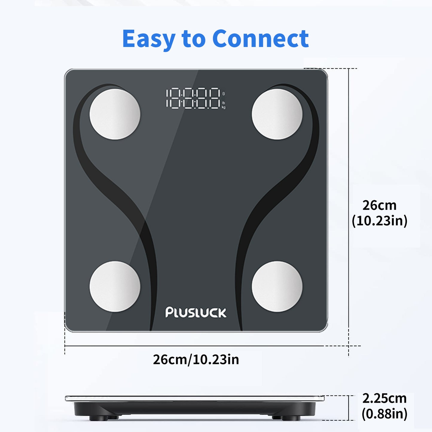US Local PLusluck Smart Scale, Digital Bathroom Scale BMI Weighing Body Fat Scale, Body Composition Monitor Health Analyzer -with Smartphone App