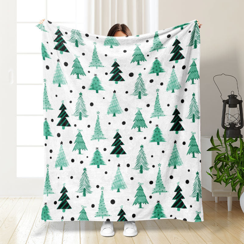 Christmas Thickening Print Flannel Blanket