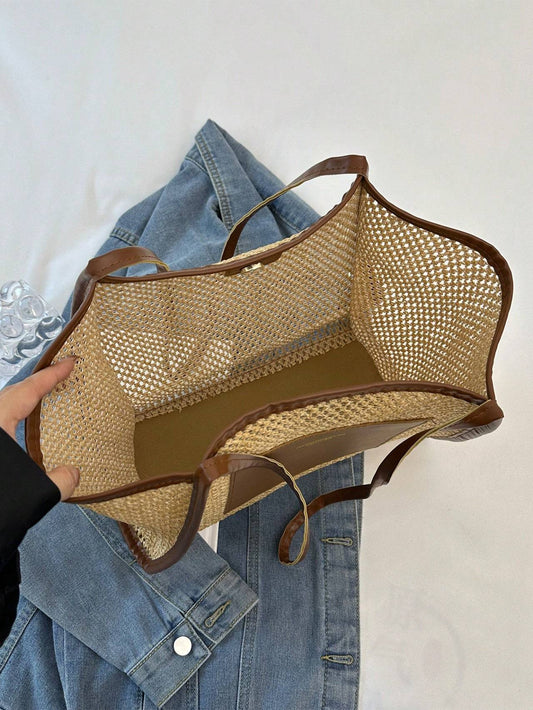 Braided Large-capacity Fashionable Korean Handbag New Versatile Ins Casual And Stylish Shoulder Tote Bag