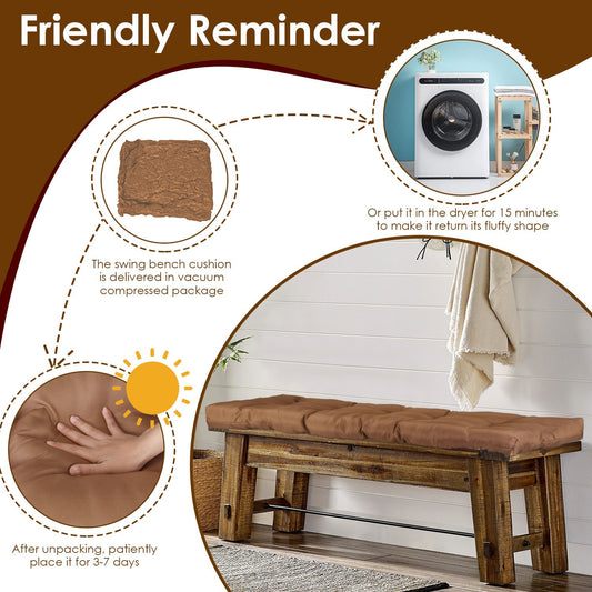 US Local 1Pc Bench Seat Cushion For Indoor Outdoor Furniture Water-Resistant Or Non-Water-Resistant Options 8CM Or 10CM 51.18 X 19.68IN For Garden Patio Balcony Entryway Fedex Shipping