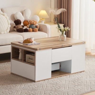 UK Local Grey Coffee Table With Storage, Lift Up Coffee Table For Living Room, Coffee Table With 2 Drawers Lift-Top Sofa End Tea Tables For Living Room Furniture