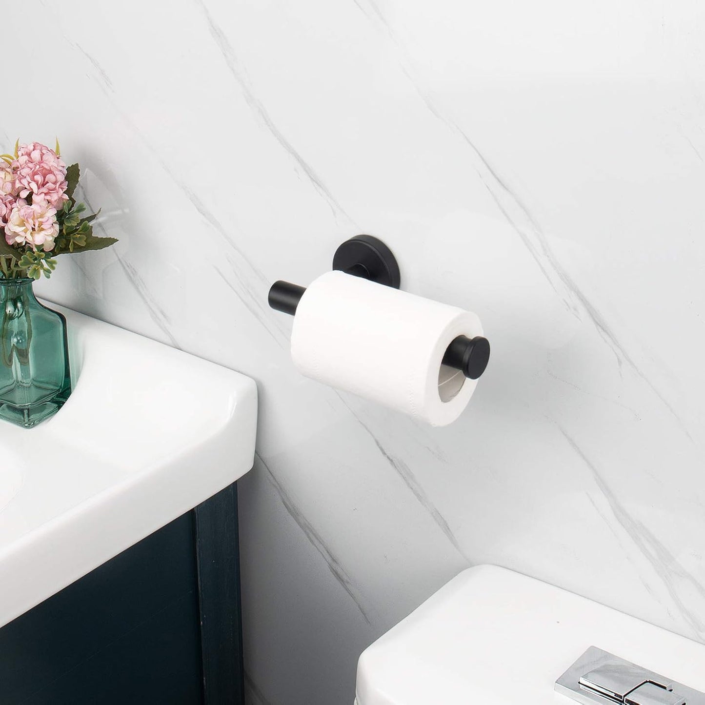 UK Local Stainless Steel Toilet Paper Holder Matte Black Toilet Roll Holder Wall Mounted