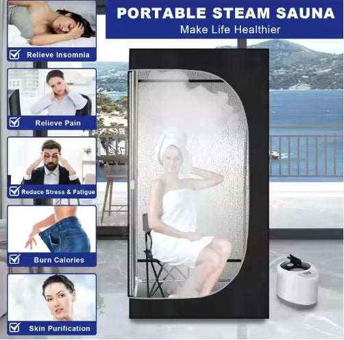 US Local USA Warehouse Free Shipping Home Use Portable Sauna Tent With 2.6L Steamer Foldable Full-Body Sauna Portable Steam Sauna