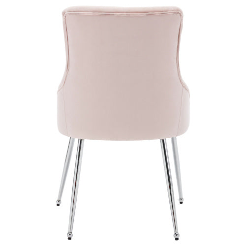 UK Local Button Pattern Dining Chair, Upholstered Armchair, Metal Leg Chairs, Modern Lounge Chair, Bedroom Living Room Chair With Lumbar Cushion