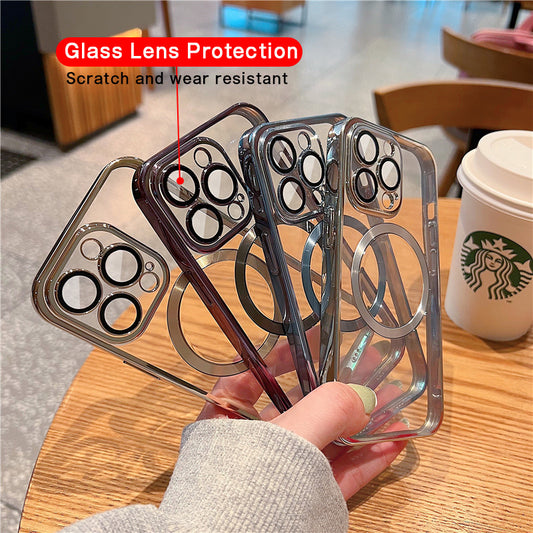 US Local Phone Case With Camera Protector Advanced Electroplating Integrated With Lens Protector Phone Case For Iphone12 13promax Simple 11 Soft