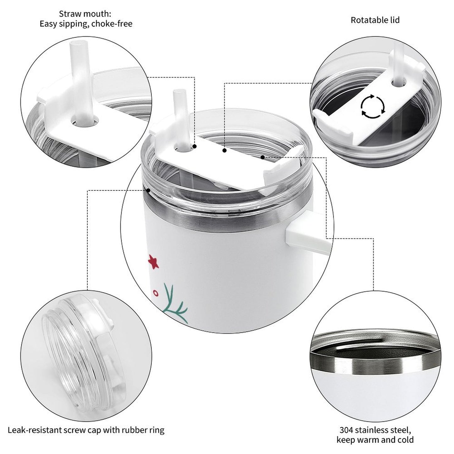 PHDT00170 POD US Local Tumbler 40 oz Large Capacity Car Cup Christmas