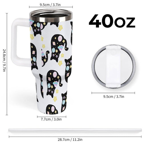 PHDT00378 POD US Local Tumbler 40 oz Large Capacity Car Cup Funny Planet Cat